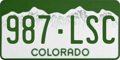 CO license plate 987LSC