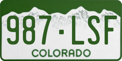 CO license plate 987LSF