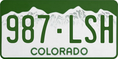 CO license plate 987LSH