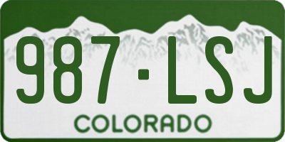 CO license plate 987LSJ