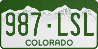 CO license plate 987LSL