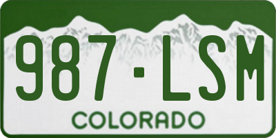 CO license plate 987LSM
