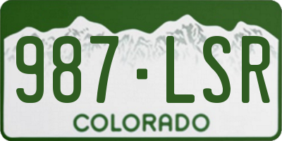 CO license plate 987LSR