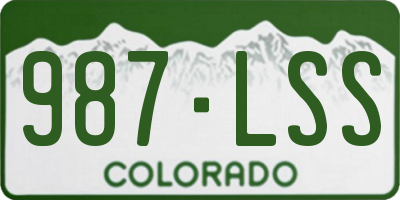 CO license plate 987LSS