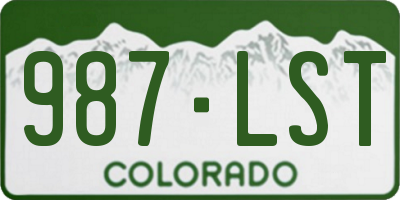 CO license plate 987LST