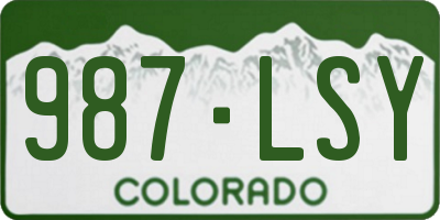 CO license plate 987LSY