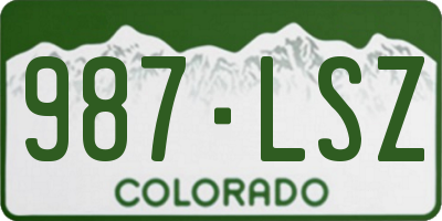 CO license plate 987LSZ