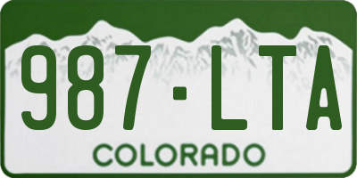 CO license plate 987LTA