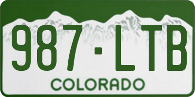 CO license plate 987LTB