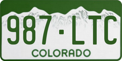 CO license plate 987LTC