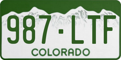 CO license plate 987LTF