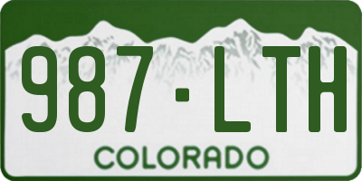 CO license plate 987LTH