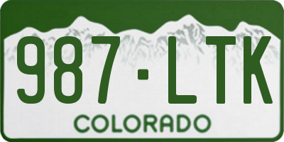 CO license plate 987LTK