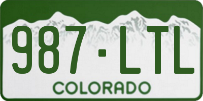 CO license plate 987LTL
