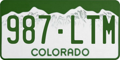 CO license plate 987LTM