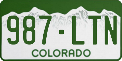 CO license plate 987LTN