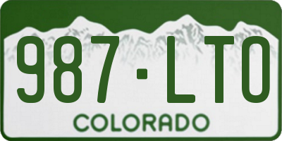 CO license plate 987LTO