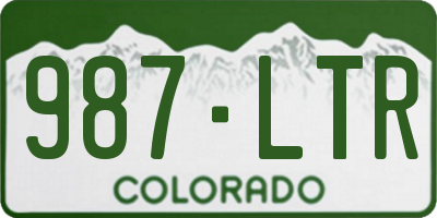CO license plate 987LTR