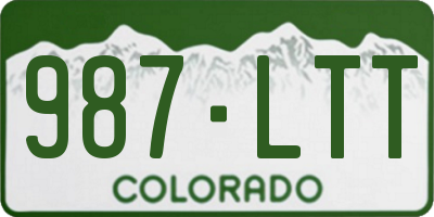 CO license plate 987LTT