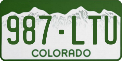 CO license plate 987LTU