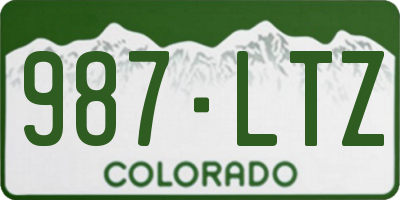 CO license plate 987LTZ