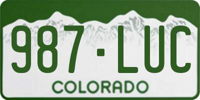 CO license plate 987LUC