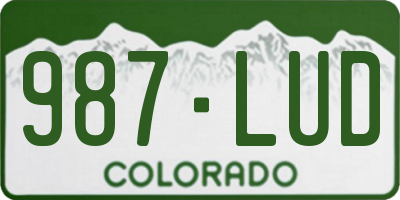 CO license plate 987LUD