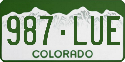 CO license plate 987LUE