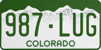 CO license plate 987LUG