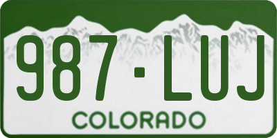CO license plate 987LUJ