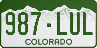 CO license plate 987LUL