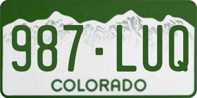 CO license plate 987LUQ