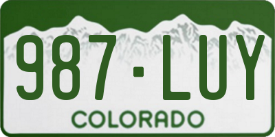 CO license plate 987LUY