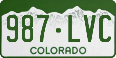 CO license plate 987LVC