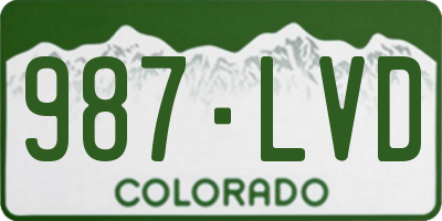 CO license plate 987LVD