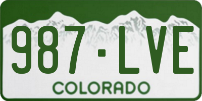 CO license plate 987LVE