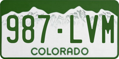 CO license plate 987LVM