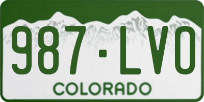 CO license plate 987LVO