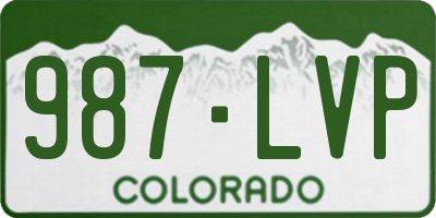CO license plate 987LVP