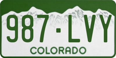 CO license plate 987LVY