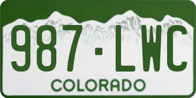 CO license plate 987LWC