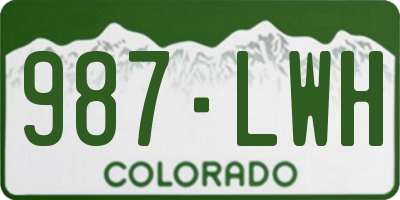 CO license plate 987LWH