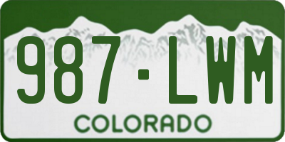 CO license plate 987LWM