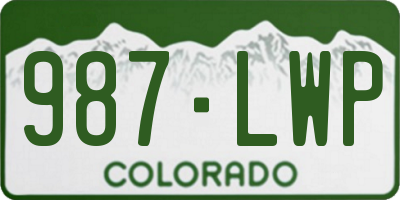 CO license plate 987LWP