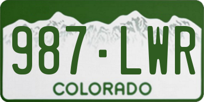 CO license plate 987LWR