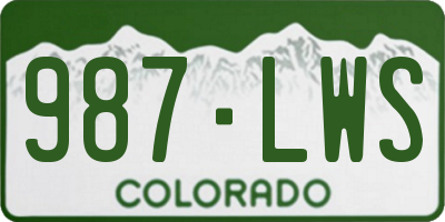 CO license plate 987LWS