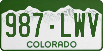 CO license plate 987LWV