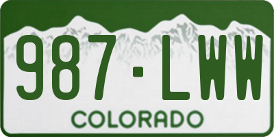 CO license plate 987LWW