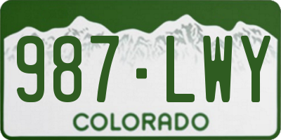 CO license plate 987LWY