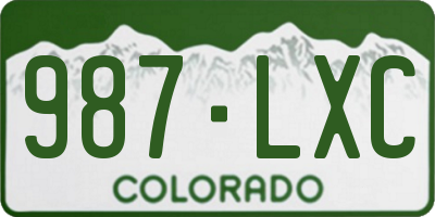 CO license plate 987LXC